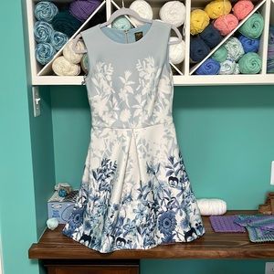 Taylor Sleeveless Scuba Style with Florals and Pockets